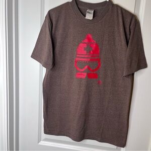 Brown T-Shirt with Pink Graphic